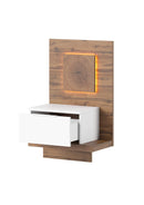 Livorno 69 Bedside Table in Wotan Oak and White - Right