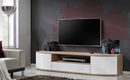 Ontario TV Cabinet 190cm in White Gloss and San Remo Oak