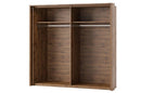 Livorno 73 Mirrored Sliding Door Wardrobe 215cm in Wotan Oak and Grey