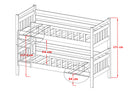 Wooden Bunk Bed Monika with Storage