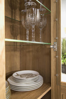 Oslo 10/11 Tall Display Cabinet in Golden Oak