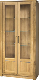 Oslo 12 - 2 Door Tall Display Cabinet in Golden Oak
