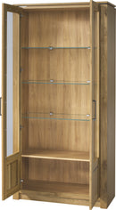 Oslo 12 - 2 Door Tall Display Cabinet in Golden Oak