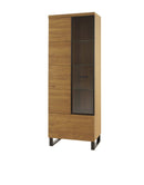 Pratto 10/11 Tall Display Cabinet in Rustic Oak