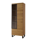 Pratto 10/11 Tall Display Cabinet in Rustic Oak