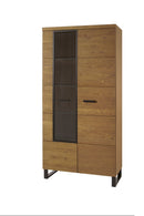 Pratto 12 - 2 Door Tall Display Cabinet in Rustic Oak