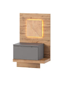 Livorno 69 Bedside Table in Wotan Oak and Grey - Right