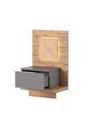 Livorno 69 Bedside Table in Wotan Oak and Grey - Right