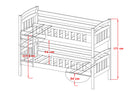 Wooden Bunk Bed Sebus with Storage