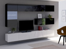 Living Room Calabrini Set 4 in White Gloss/Black Gloss