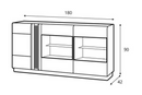 Porti PO-48 Display Sideboard Cabinet