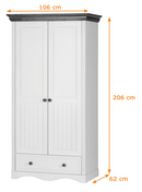 Princessa 03 2 Door Wardrobe with Drawers 106cm