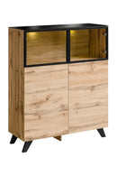 Thin Display Cabinet in Wotan Oak