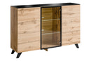 Thin Display Sideboard Cabinet in Wotan Oak