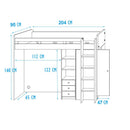 Cabin Bed Unit with Wardrobe and Desk