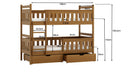 Short Wooden Bunk Bed Tezo with Storage