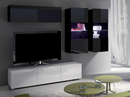 Living Room Calabrini Set 6 in White Gloss / Black Gloss