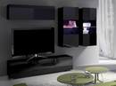 Living Room Calabrini Set 6 in Black Gloss