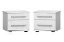 Verona 23 Pair of Bedside Cabinets in White Gloss
