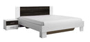 Vera Bed 160cm with Bedside Cabinets in White/Black Walnut