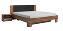 Vera Bed 160cm with Bedside Cabinets in Red Walnut/Black