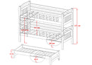 Wooden Bunk Bed Viki with Trundle and Storage