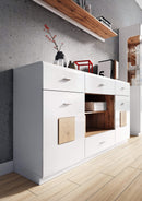 Wood 46 - 2 Door Sideboard Cabinet with Drawers in White