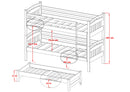 Wooden Bunk Bed Alan with Trundle and Storage