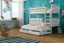 Wooden Bunk Bed Anka with Trundle and Storage