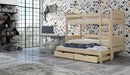 Wooden Bunk Bed Cezar with Trundle and Storage