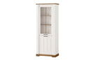 Country 10 Tall Display Cabinet in Oak Sterling and Andersen Pine