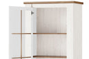 Country 10 Tall Display Cabinet in Oak Sterling and Andersen Pine