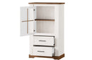 Country 14 Small Display Cabinet in Oak Sterling and Andersen Pine