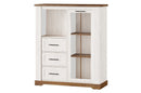 Country 15 Display Cabinet With Drawers in Oak Sterling and Andersen Pine