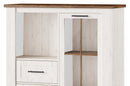 Country 15 Display Cabinet With Drawers in Oak Sterling and Andersen Pine