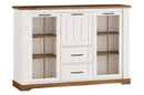 Country 48 Display Sideboard Cabinet in Oak Sterling and Andersen Pine