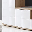 Ontario Tall Cabinet in White Gloss and San Remo Oak