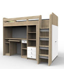 Cabin Bed Unit with Wardrobe and Desk