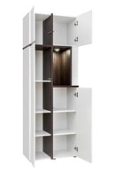 Cross Living Room Set in White Gloss and Elm