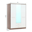 Liverpool 3 Door Mirrored Wardrobe