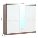 Liverpool 5 Door Mirrored Wardrobe