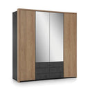 Multidecor 4 Door Mirrored Wardrobe 198cm
