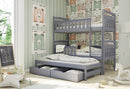 Wooden Bunk Bed Harriet with Trundle and Storage