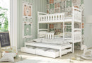 Wooden Bunk Bed Harriet with Trundle and Storage