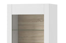 Ice 01 Tall Display Cabinet in White and Oak Sonoma