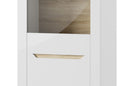 Ice 01 Tall Display Cabinet in White and Oak Sonoma