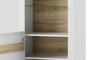 Ice 01 Tall Display Cabinet in White and Oak Sonoma