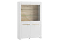 Ice 02 - 2 Door Display Cabinet in White and Oak Sonoma