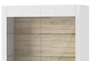 Ice 02 - 2 Door Display Cabinet in White and Oak Sonoma