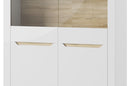 Ice 02 - 2 Door Display Cabinet in White and Oak Sonoma